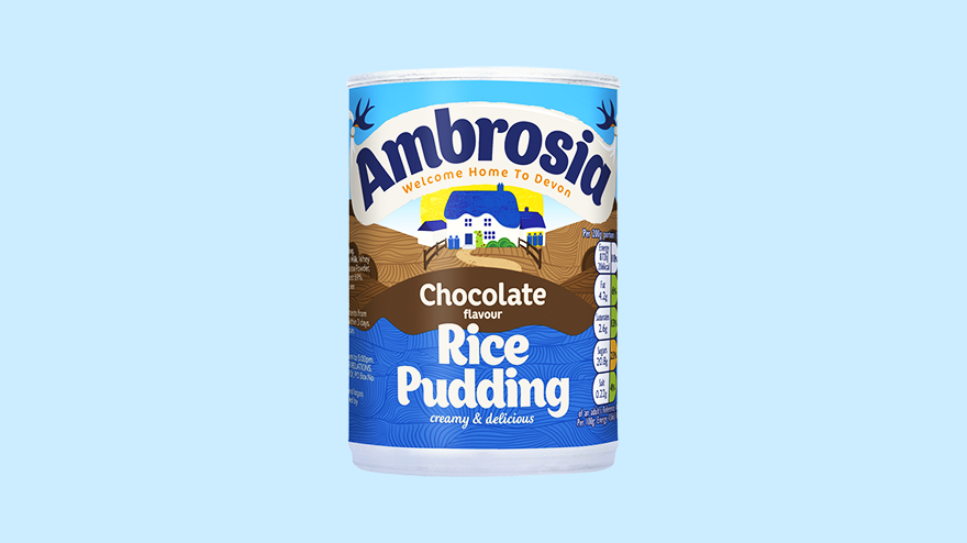 Ambrosia chocolate rice pudding can
